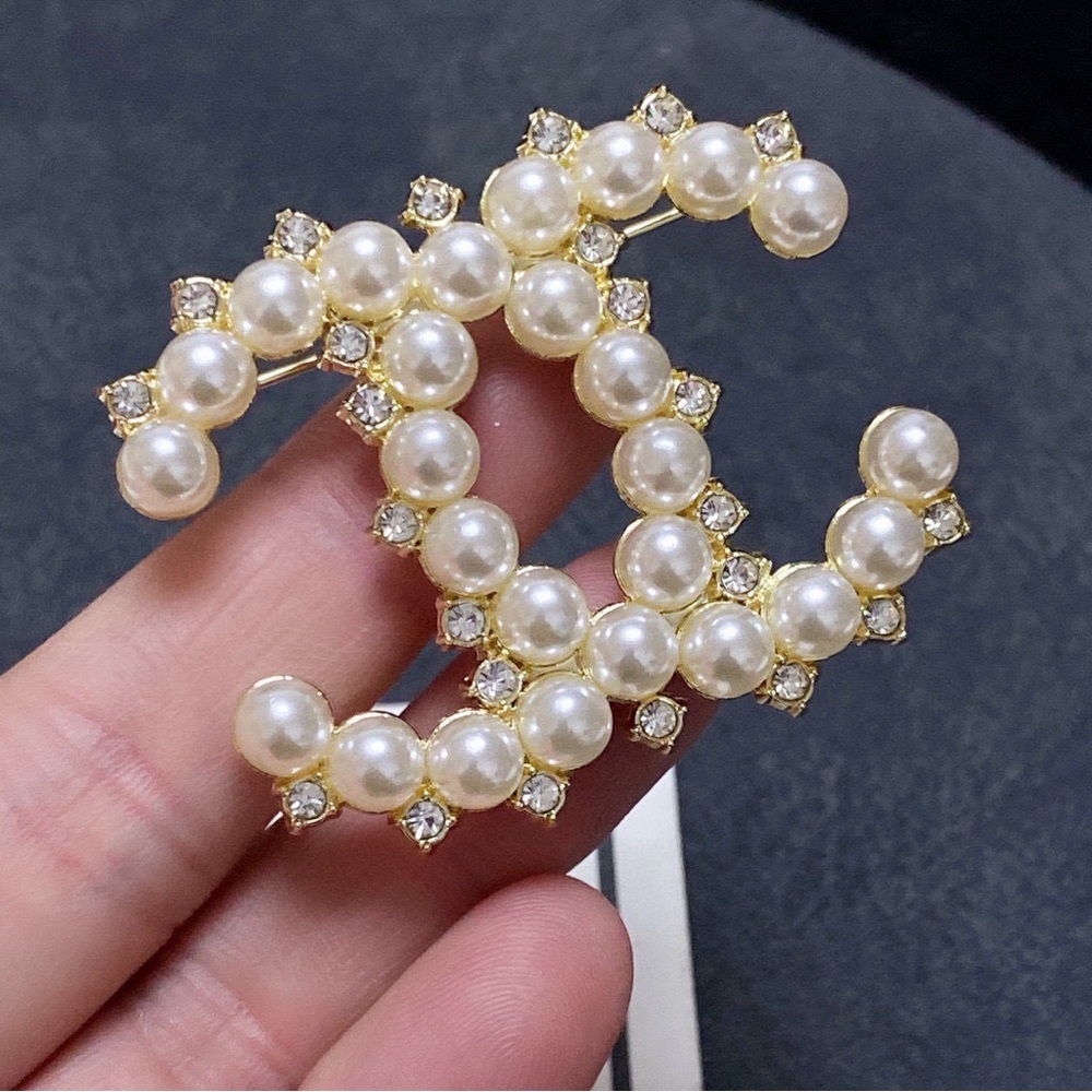 Chanel Double C Pearl Brooch View 4